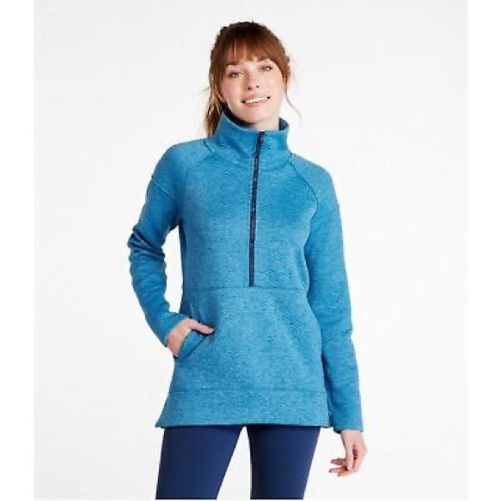 L.L. Bean Navy Flexforward Quilted Half-Zip Pullover